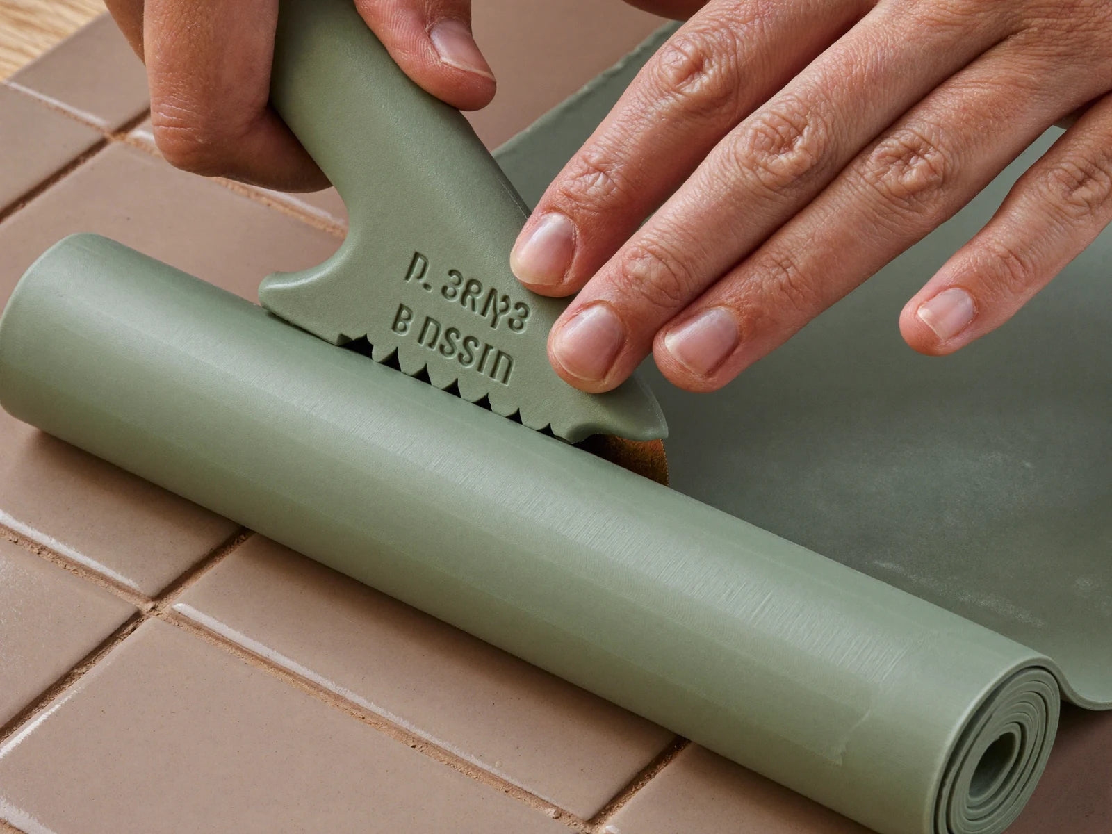 Cutting a clean clay shape with a printed cutter.